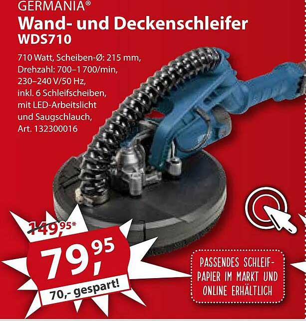 Sonderpreis Baumarkt Germania Wand- Und Deckenschleifer Wds710