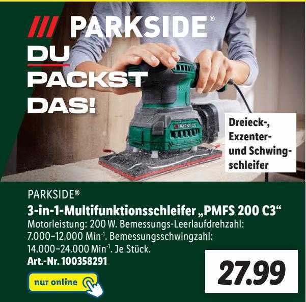 ATONEP 3-in-1 multifunctionele schuurmachine PMFS 200 C3: delta-, excentrische en orbitale schuurmachine met 3 verwisselbare schuurplaten, 3,0 A, 230 V, fijn, bedraad