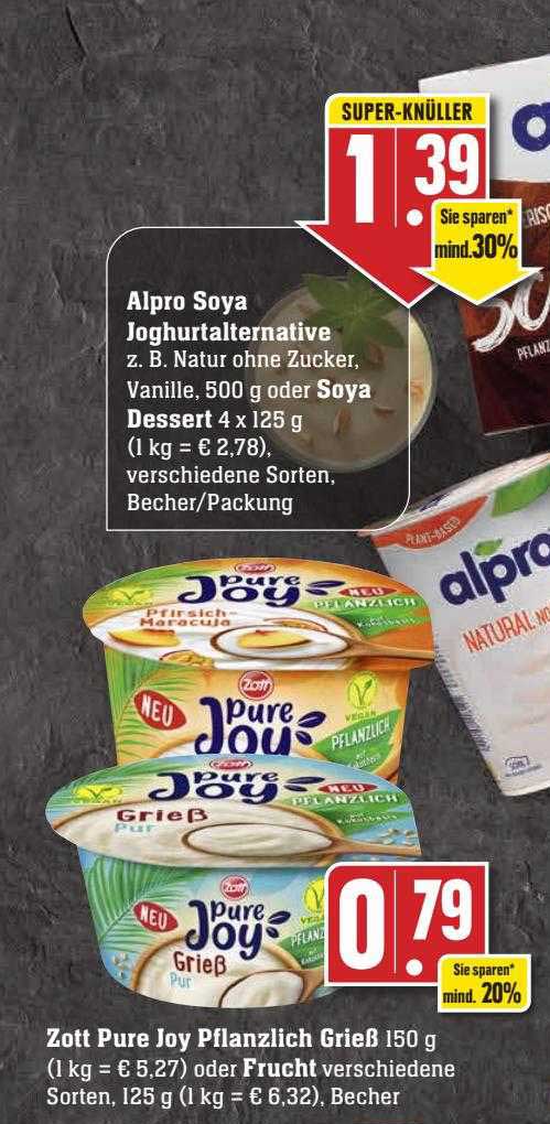 Zott Pure Joy Pflanzlich Grieß Oder Frucht Angebot bei Scheck-in-Center ...