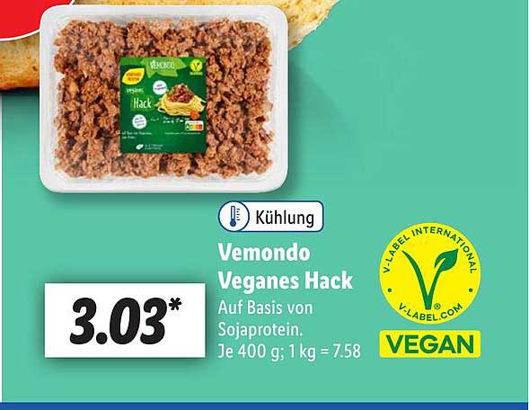 Veganes Angebot bei Vemondo Lidl Hack