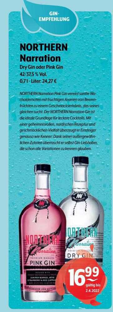 Getränke Hoffmann Northern Narration Dry Gin Oder Pink Gin
