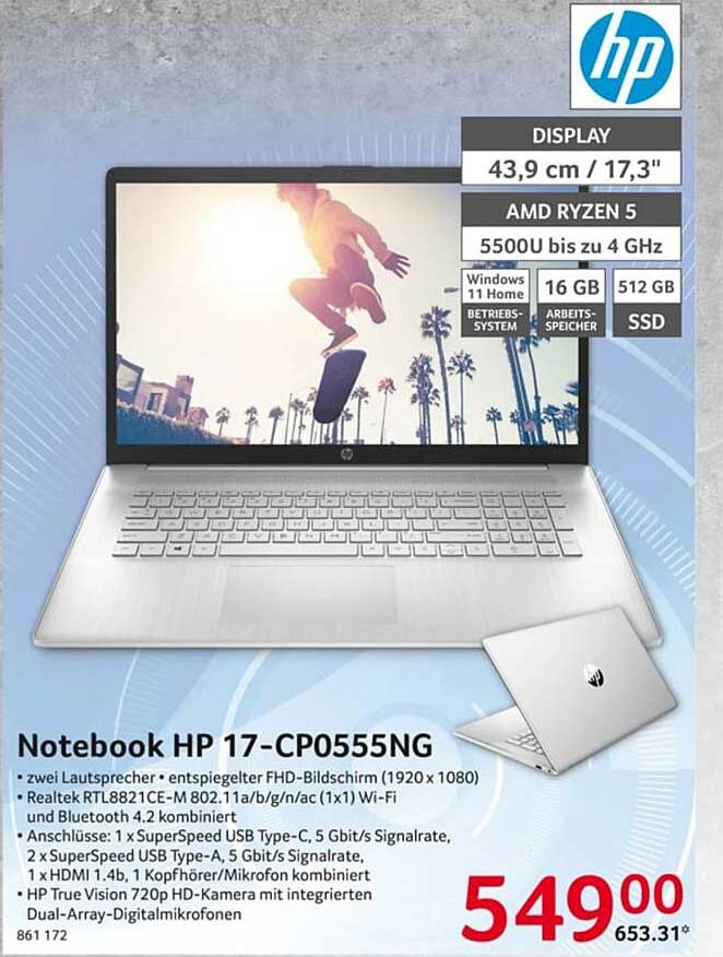 Hp Notebook Hp 17-cp0555ng Angebot bei Selgros - 1Prospekte.de