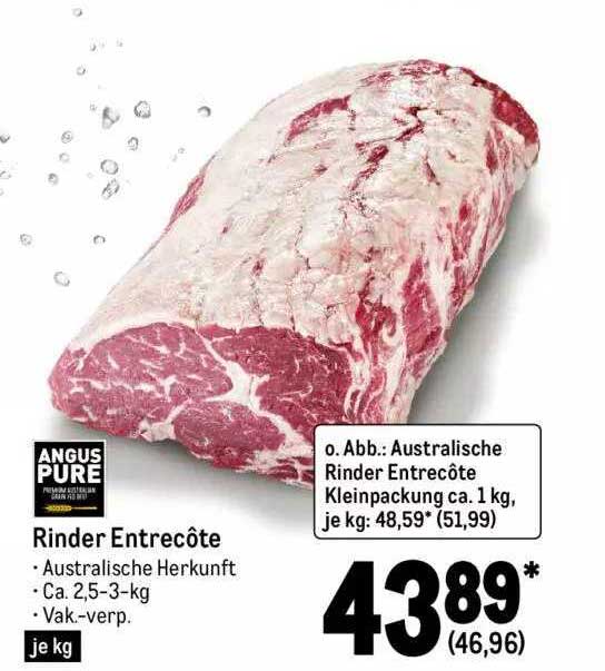 Angus Pure Rinder Entrecôte Angebot bei METRO - 1Prospekte.de