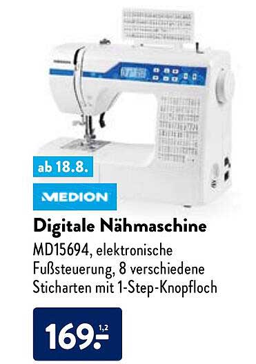 Digitale Nähmaschine Angebot bei ALDI Nord 1Prospekte.de