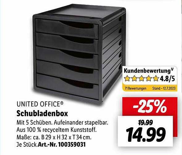 Lidl Schubladenbox Office bei United Angebot