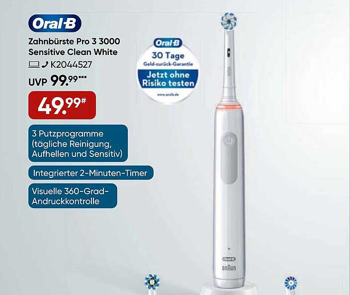 Oral-b Zahnbürste Pro 3 3000 Sensitive Clean White Angebot Bei HEM ...