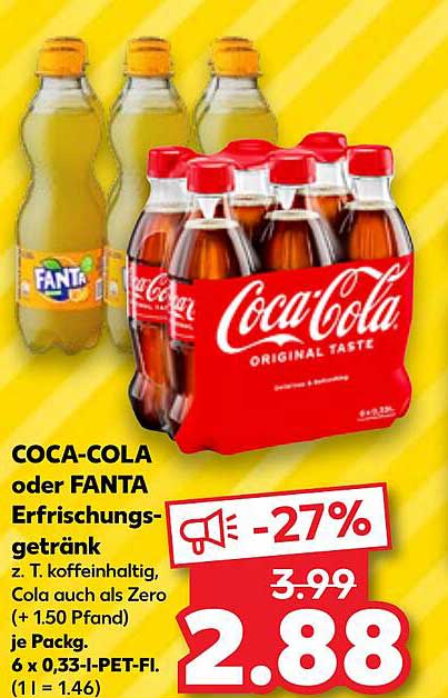 Cocacola Oder Fanta Erfrischungsgetränk Angebot bei Kaufland