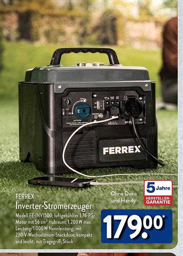 Ferrex Inverter-stromerzeuger Angebot bei ALDI Nord - 1Prospekte.de