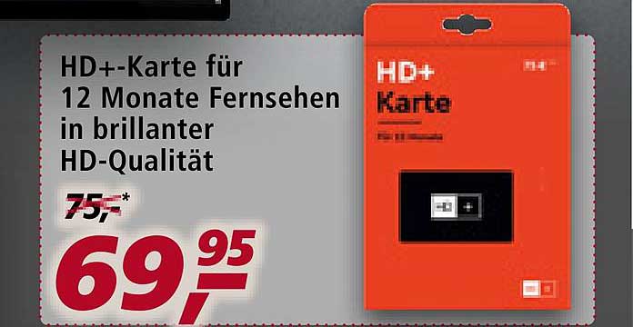 Hd+ Karte Fur 12 Monate Fernsehen In Brillanter Hd Qualität Angebot bei Real