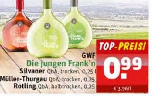 Gwf Die Jungen Frank\'n Silvaner, bei Schluckspecht Oder Müller-thurgau Rotling Angebot