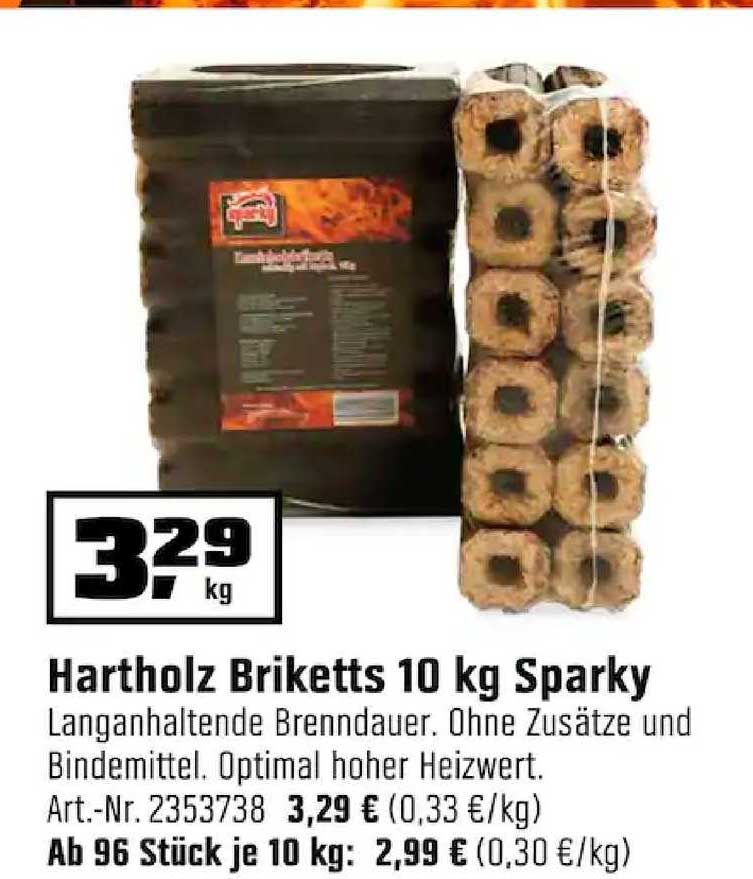 OBI Hartholz Briketts 10 Kg Sparky