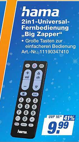Hama 2in1-universal-fernbedienung „big Zapper” Angebot bei Expert ...
