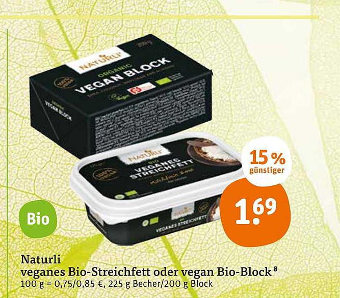 Tegut Naturli Veganes Bio Streichfett Oder Vegan Bio Block
