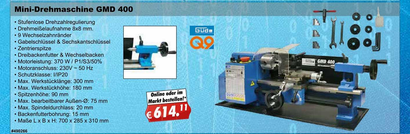 Güde Mini Drehmaschine Gmd 400 Stabilo Angebot Fachmarkt bei