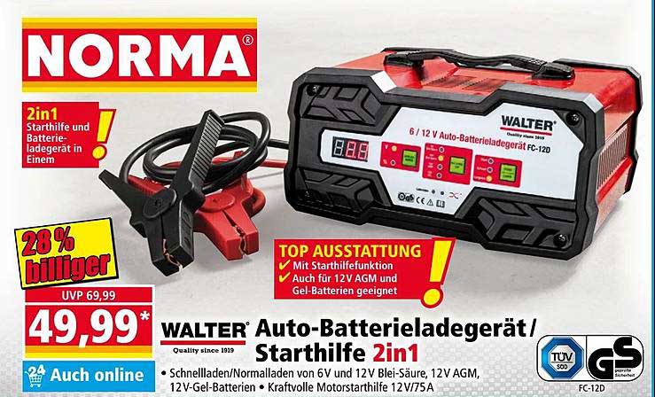 Walter Auto Batterieladegerät-starthilfe 2in1 Angebot bei NORMA 