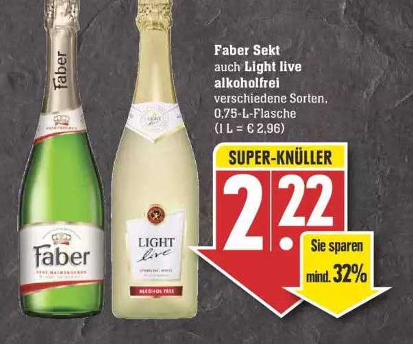 Faber Sekt Auch Light Live Alkoholfrei Angebot bei EDEKA - 1Prospekte.de