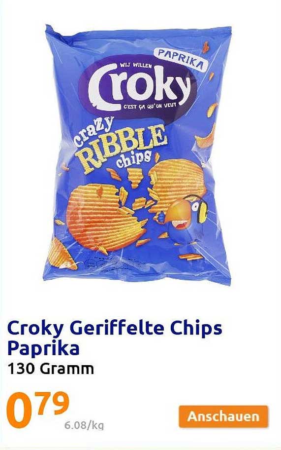 Croky Geriffelte Chips Paprika Angebot bei Action 1Prospekte.de