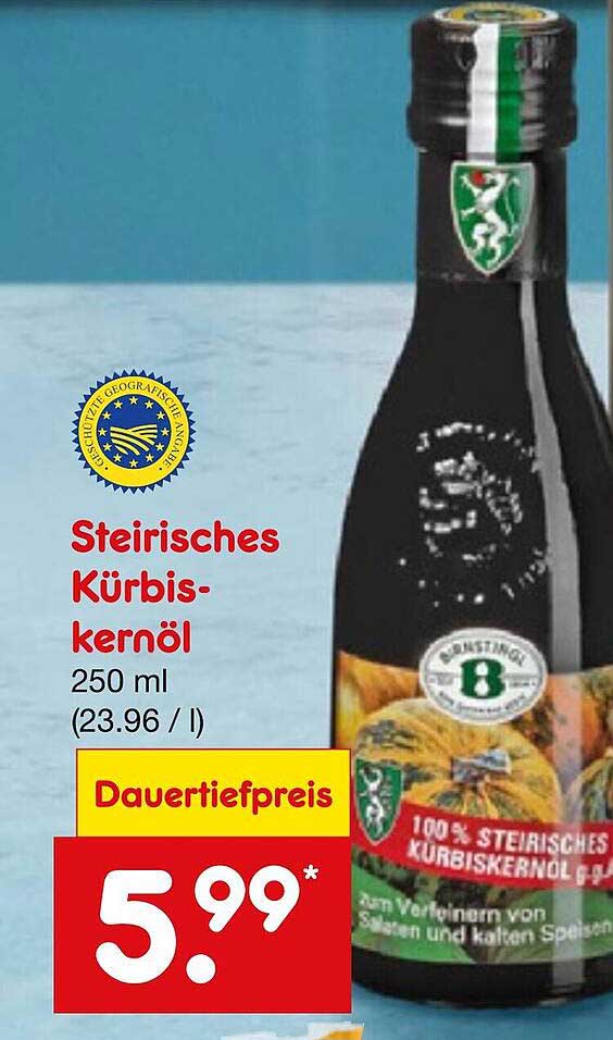 Steirisches Kürbiskernöl Angebot bei Netto Marken-Discount - 1Prospekte.de