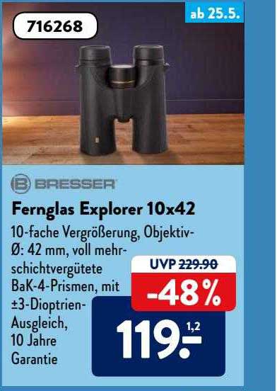 ALDI SÜD Bresser Fernglas Explorer 10x42