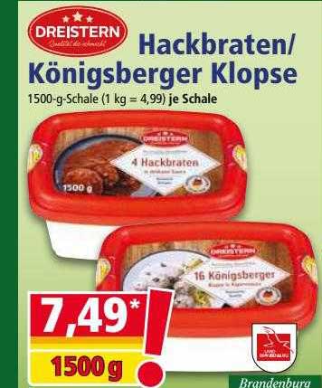 NORMA Dreistern Hackbraten- Königsberger Klopse