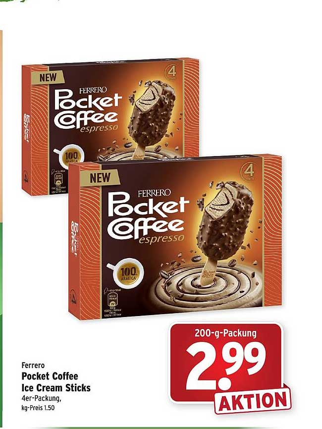 Ferrero Pocket Coffee Ice Cream Sticks Angebot bei Wasgau 1Prospekte.de