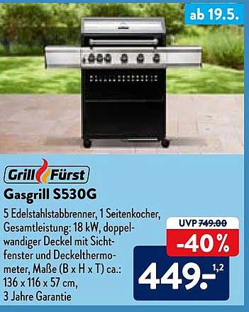 ALDI Nord Grill Fürst Gasgrill S530g