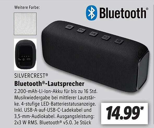 Lidl Silvercrest Bluetooth -lautsprecher