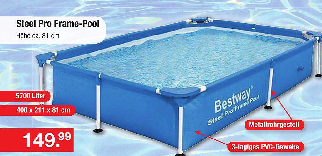 Steel Pro Frame Pool Angebot bei Zimmermann 1Prospekte.de
