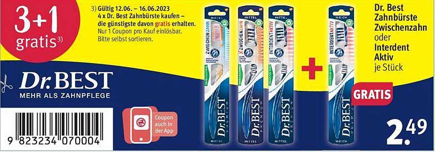 Brosses Interdentaires Dr. Best Medium - Lot De 6 - Brossettes Spéciales Nettoyage Entre Dents