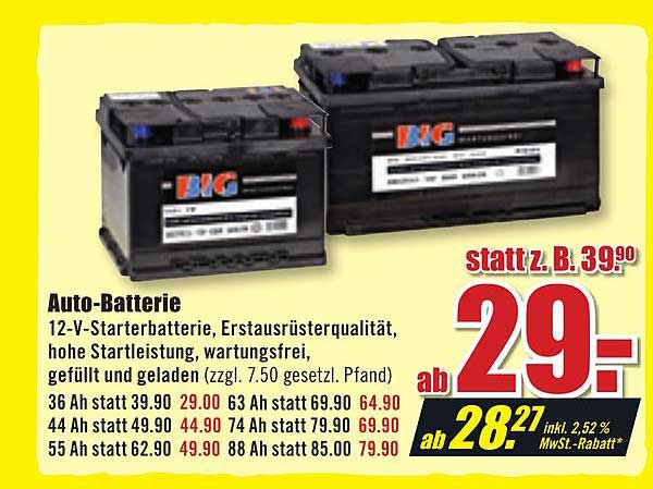 B1 Discount Baumarkt Auto Batterie