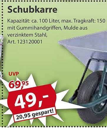 Schubkarre Angebot bei Sonderpreis Baumarkt 1Prospekte.de