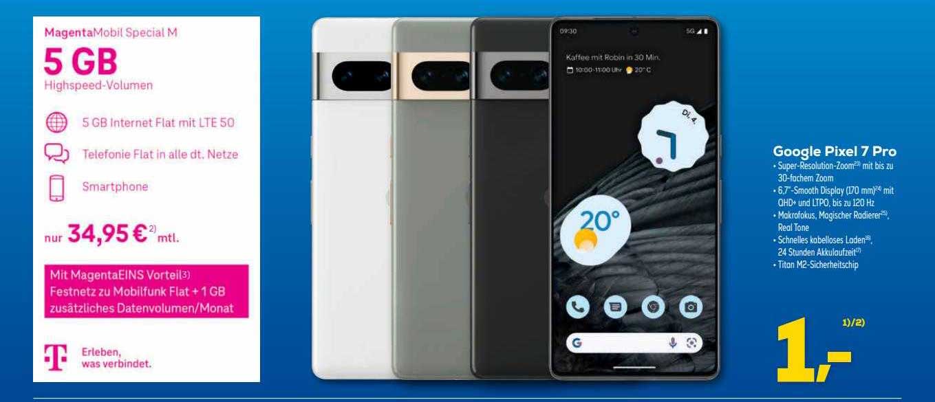 Google Pixel 7 Pro Mit Magentamobil Special M Angebot bei Euronics