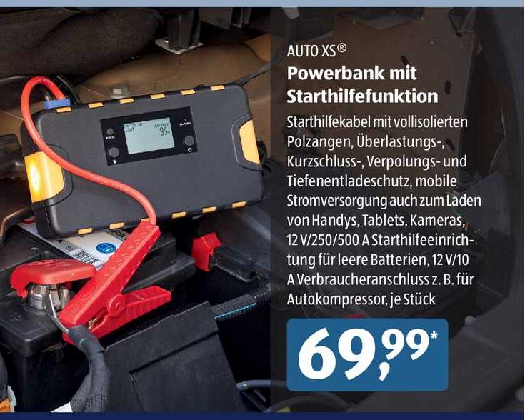Aldi Süd: Auto XS Powerbank mit Starthilfefunktion im Angebot ab 31.10.2022  - KW 44