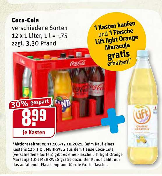 Coca-cola Angebot bei REWE - 1Prospekte.de