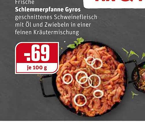Frische Schlemmerpfanne Gyros Angebot bei REWE 1Prospekte.de