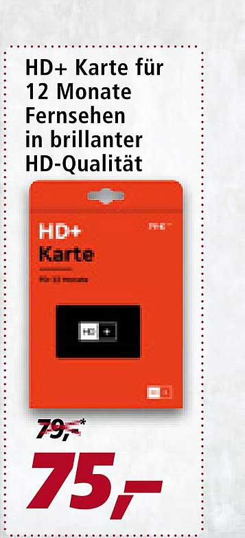 Hd+ Karte Für 12 Monate Fernsehen In Brillanter Hd-qualität Angebot bei Real