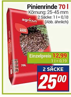 Agricon Pinienrinde 70l Angebot bei 1Prospekte.de