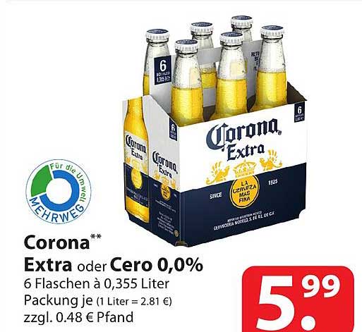 Corona Extra Oder Cero 0,0 Angebot bei Famila 1Prospekte.de
