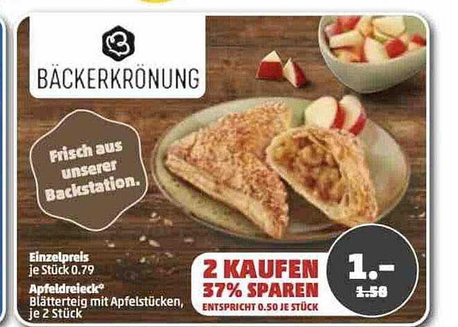 Bäckerkrönung Apfeldreieck Oder Einzelpreis Angebot bei Penny