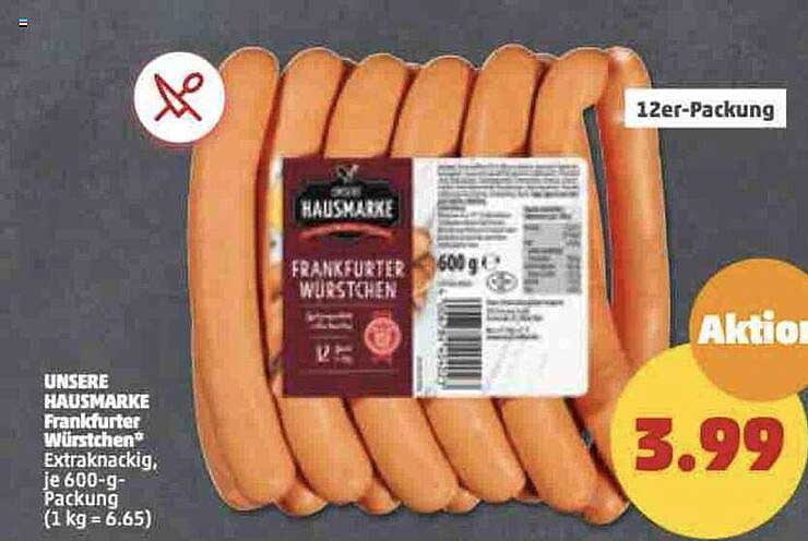 Unsere Hausmarke Frankfurter Würstchen Angebot bei Penny