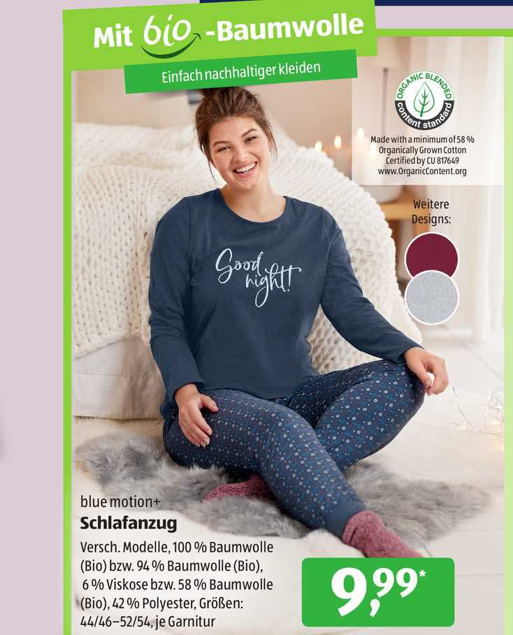 Blue Motion+ Schlafanzug Angebot bei ALDI sud