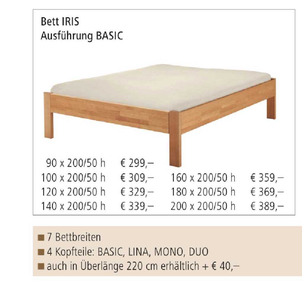 Möbelum Bett Iris Ausführung Basic