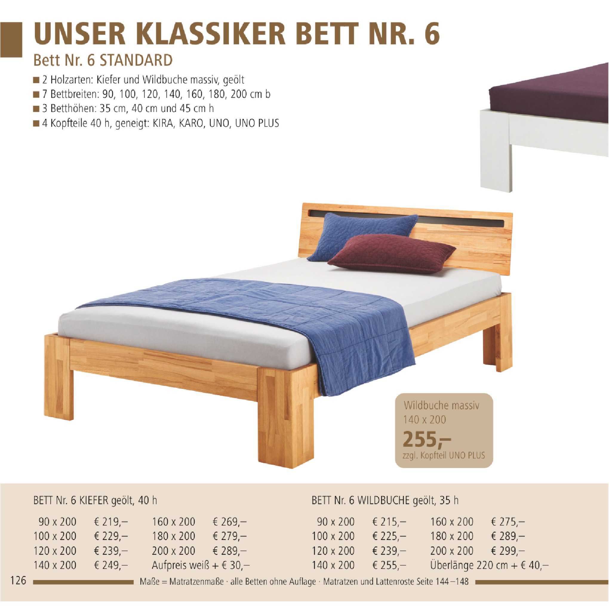 Unser Klassiker Bett Nr. 6 Angebot bei Möbelum - 1Prospekte.de