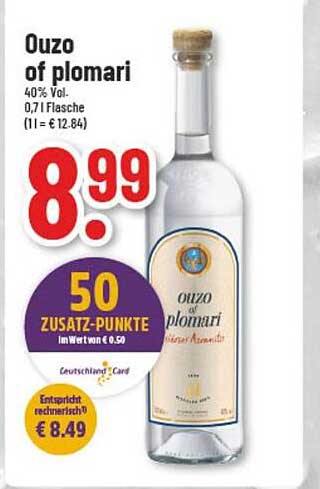 Ouzo Of Plomari Angebot bei Trinkgut