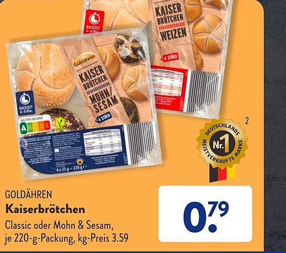 Goldähren Kaiserbrötchen Angebot bei ALDI SÜD - 1Prospekte.de