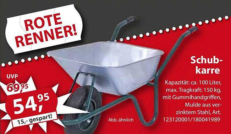 Schubkarre Angebot bei Sonderpreis Baumarkt
