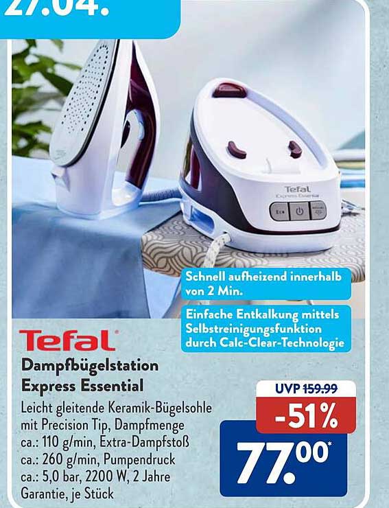 Tefal Dampfbügelstation Express Essential Angebot bei ALDI SÜD