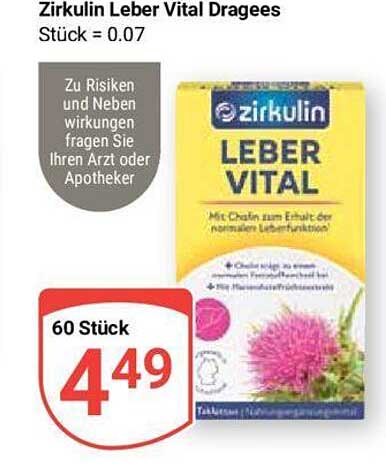 Zirkulin Leber Vital Dragees Angebot Bei Globus