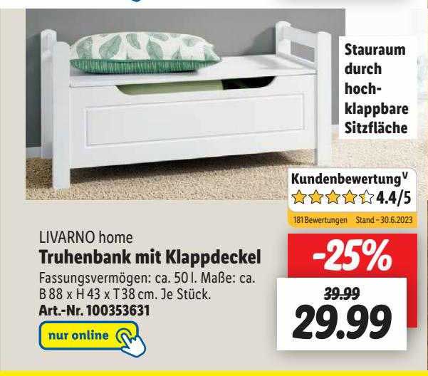 Heißer Verkauf Livarno Home Truhenbank Mit bei Angebot Lidl Klappdeckel