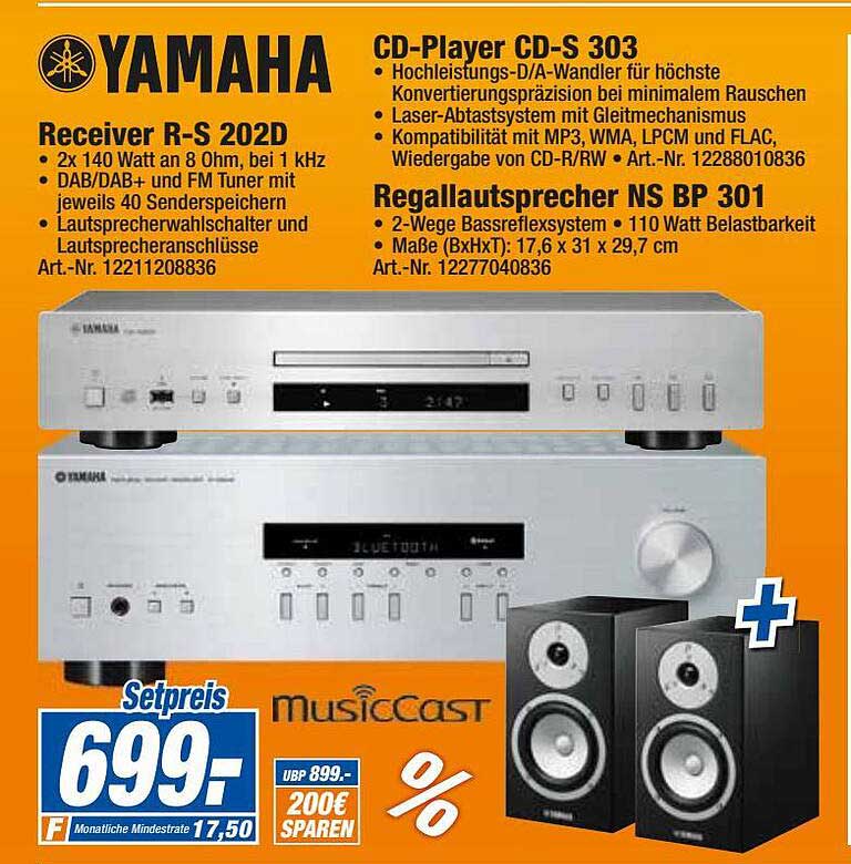 Yamaha Receiver Rs 202d Oder Cdplayer Cds 303 Oder Regallautsprecher